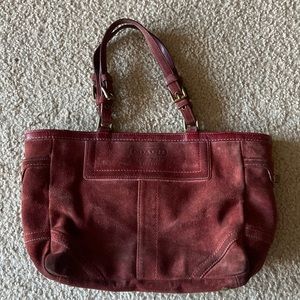 Red letter coach purse